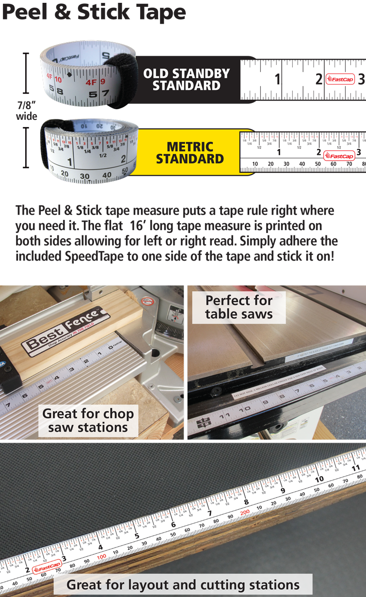 1/2 Wide Bench Tapes: Adhesive Tape Measure