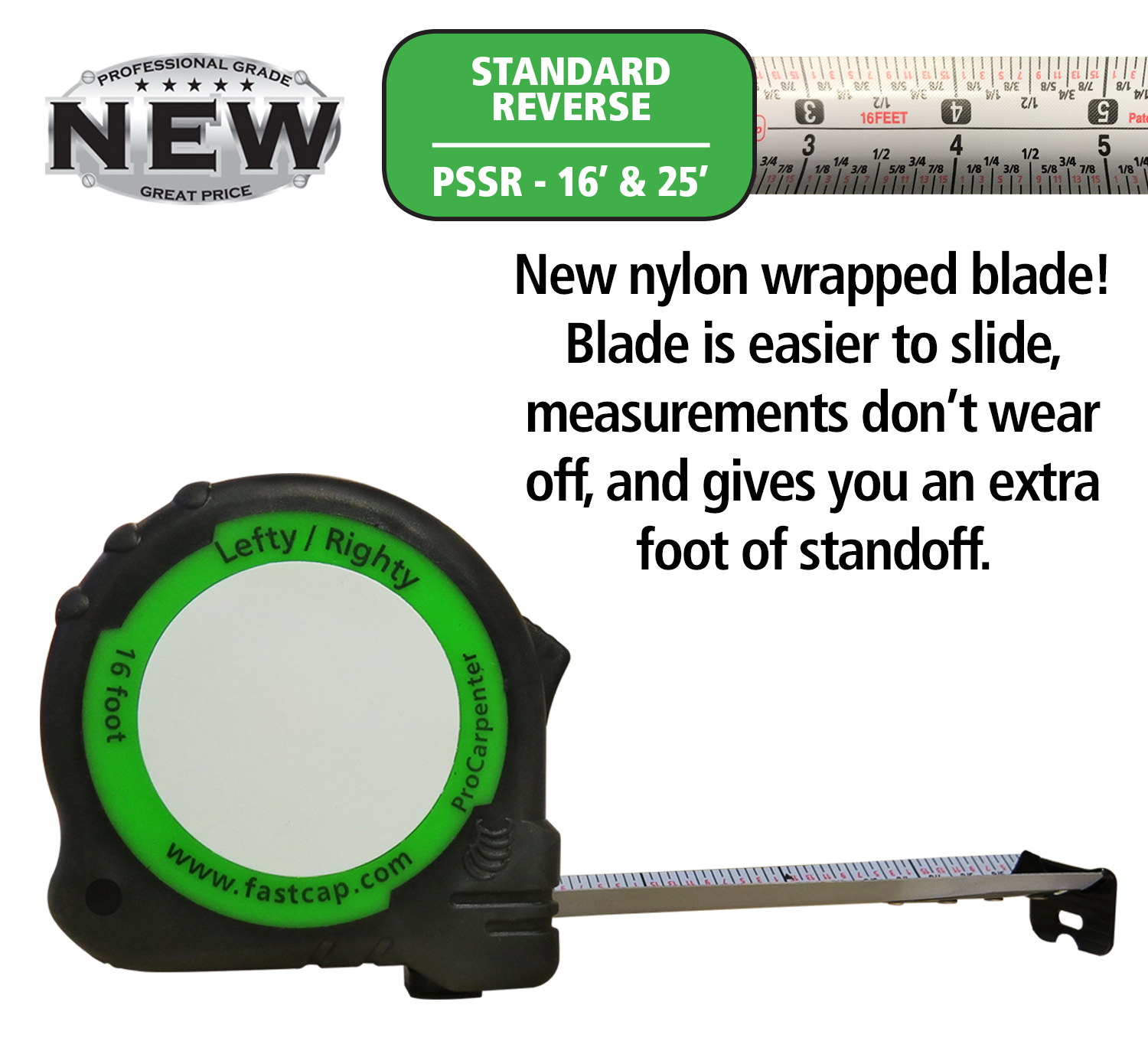 Story Pole/Standard ProCarpenter Flatback Flexible Tape Measure, - HANDYCT