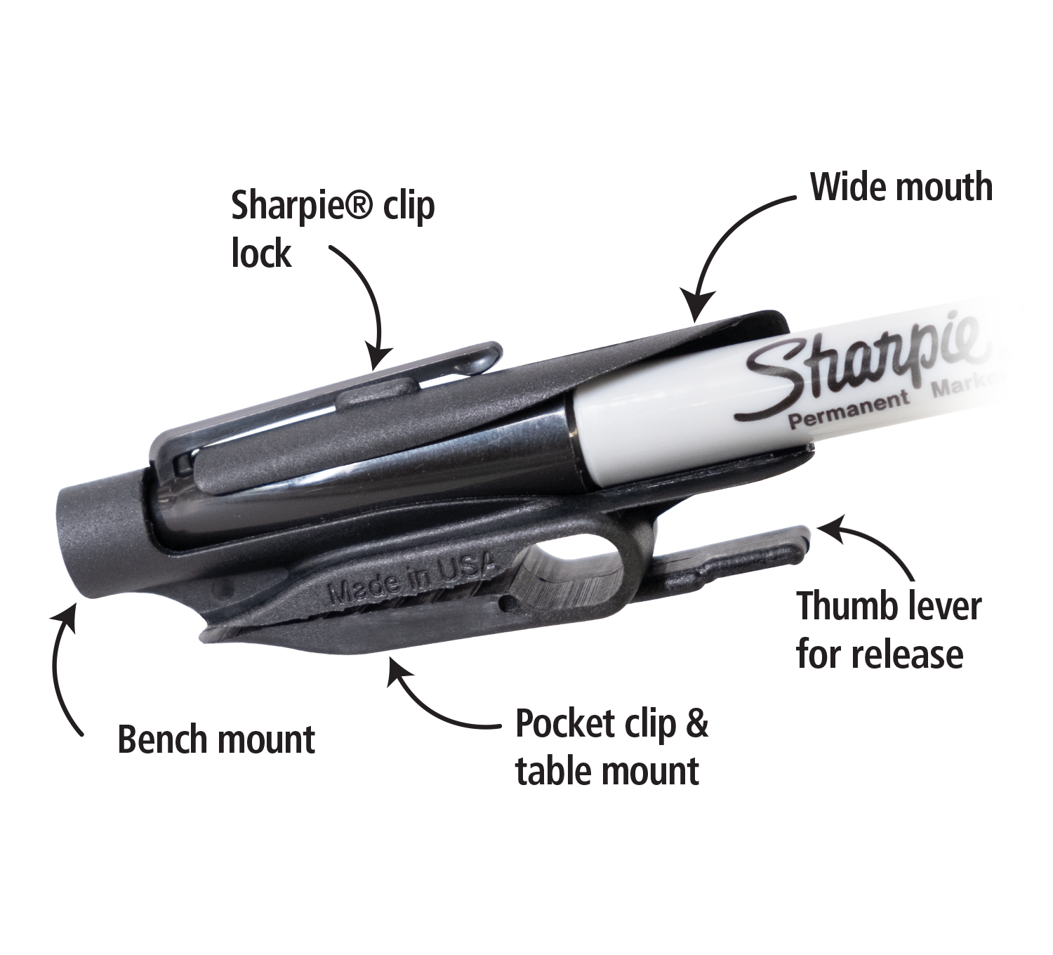 Marker Holder for Sharpie FINE Permanent Markers | Side Mount 4 or 8 F